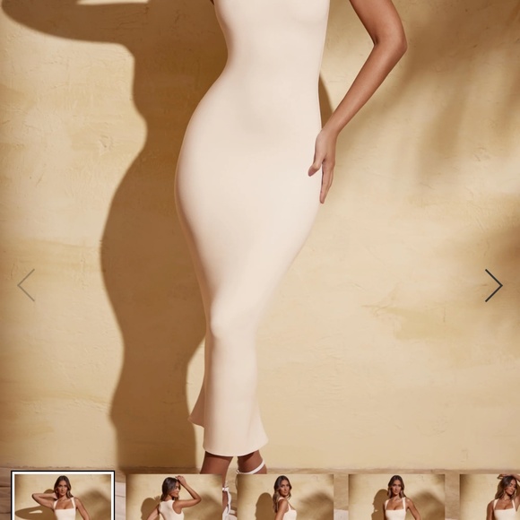 Square Neck Midi Dress in Ivory - Picture 5 of 5